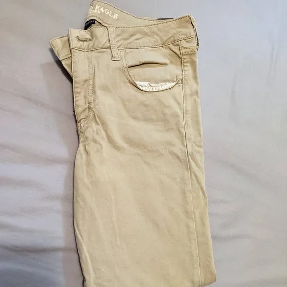 American Eagle Khaki Tan Jeggings Size 12 Short Super Super Stretch X - Picture 13 of 15